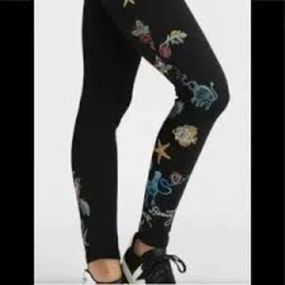 NWT JOHNNY WAS Zoe Stretch Cotton Knit Leggings -NAVY - - Picture 2 of 2